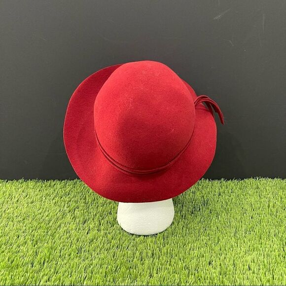 VTG Doeskin Felt 100% Wool - Miss Bierner Red Hat - Picture 4 of 7